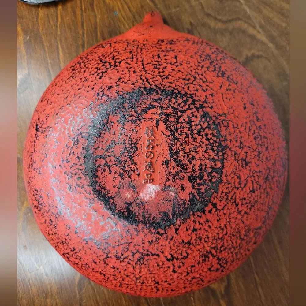 Japanese Cast Iron Tea Kettle Red Dragon